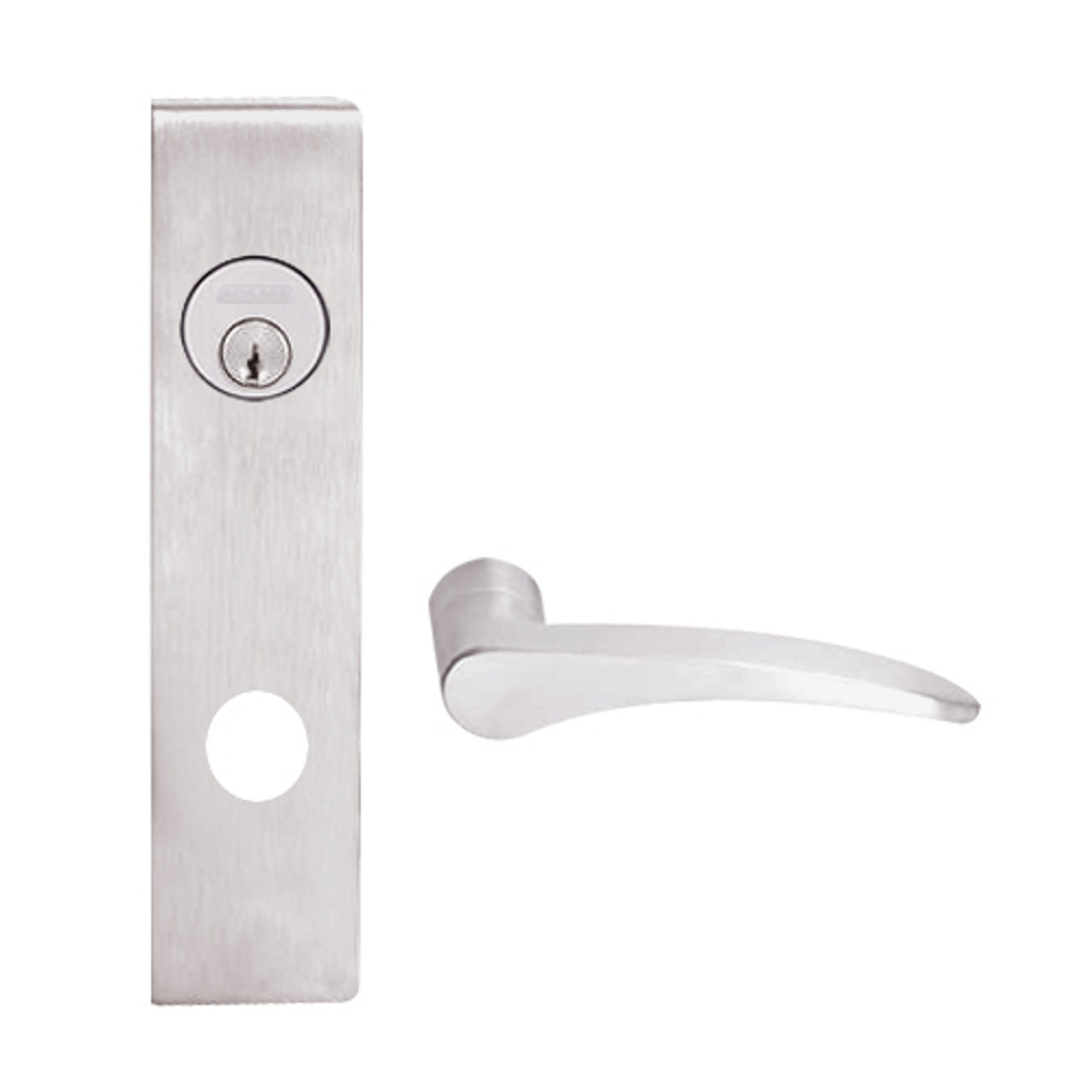 L9070P-12L-629-RH Schlage L Series Classroom Commercial Mortise Lock with 12 Cast Lever Design in Bright Stainless Steel