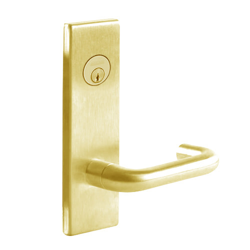 L9080P-03N-605 Schlage L Series Storeroom Commercial Mortise Lock with 03 Cast Lever Design in Bright Brass