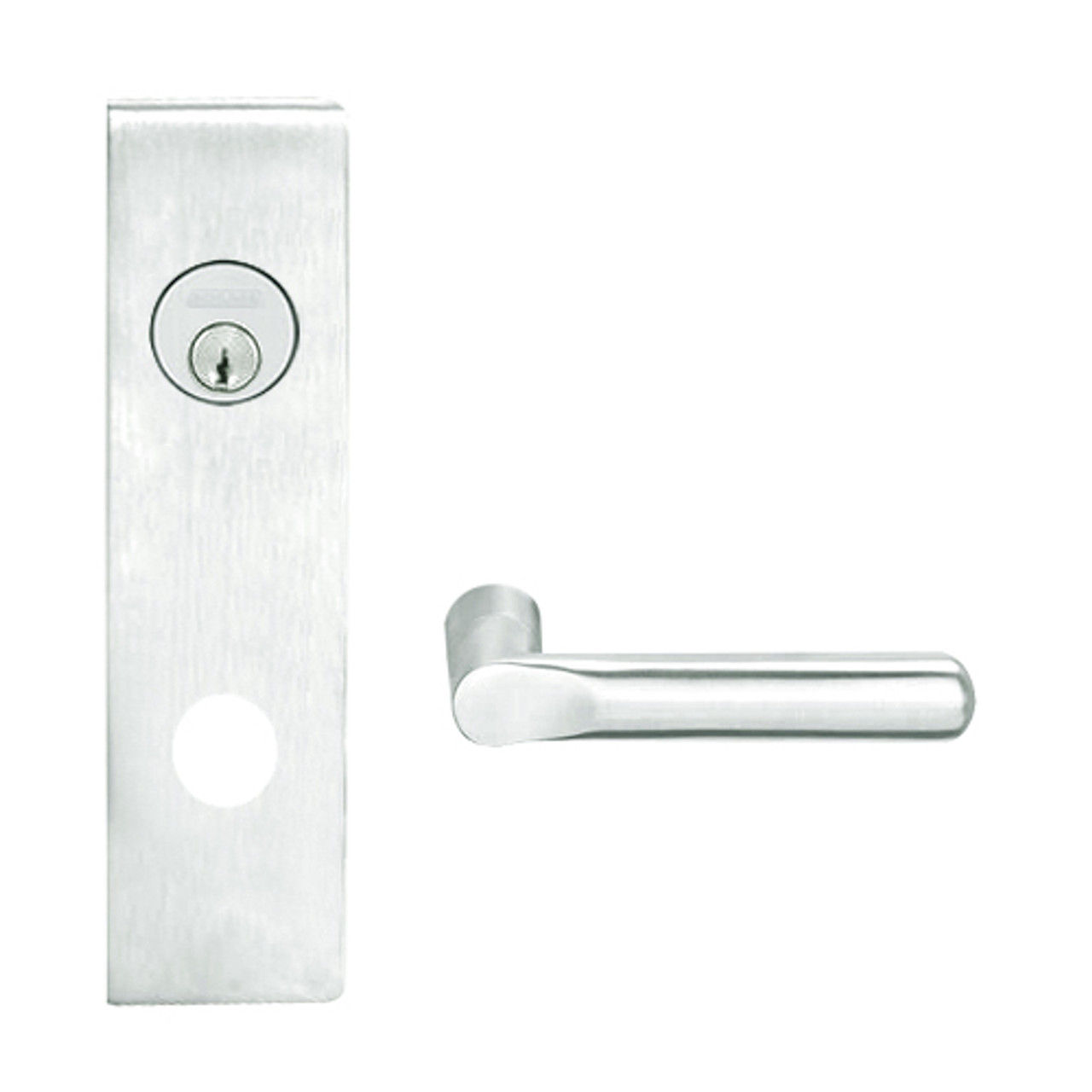 L9080P-18N-619 Schlage L Series Storeroom Commercial Mortise Lock with 18 Cast Lever Design in Satin Nickel