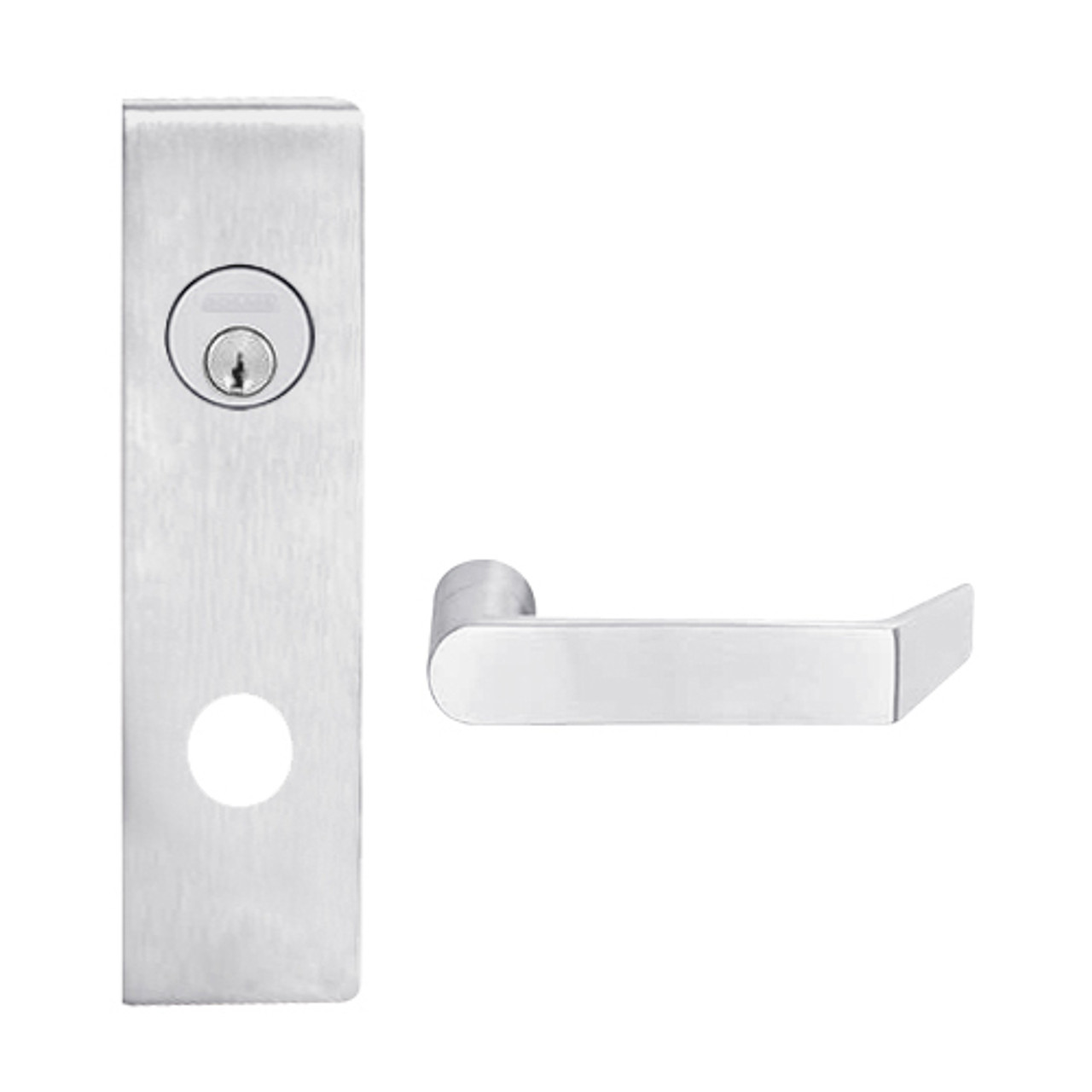 L9080P-06N-626 Schlage L Series Storeroom Commercial Mortise Lock with 06 Cast Lever Design in Satin Chrome