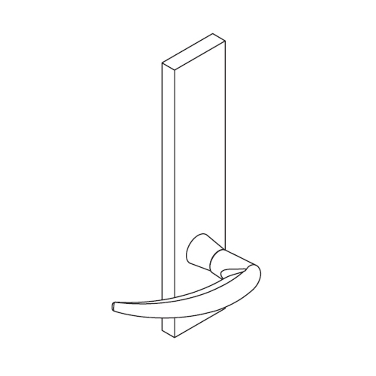 L9080P-OME-N-629, Schlage Storeroom, Mortise Lock, Omega Lever, N Escutcheon, Bright Stainless Steel Finish