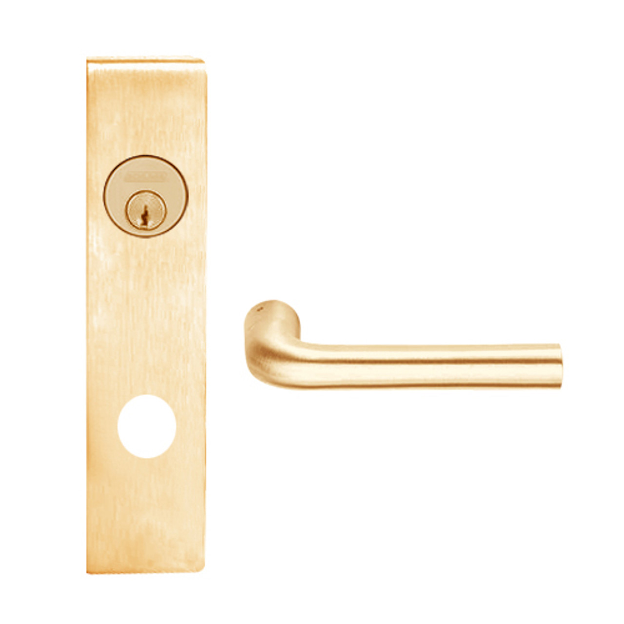 L9080P-02L-612 Schlage L Series Storeroom Commercial Mortise Lock with 02 Cast Lever Design in Satin Bronze