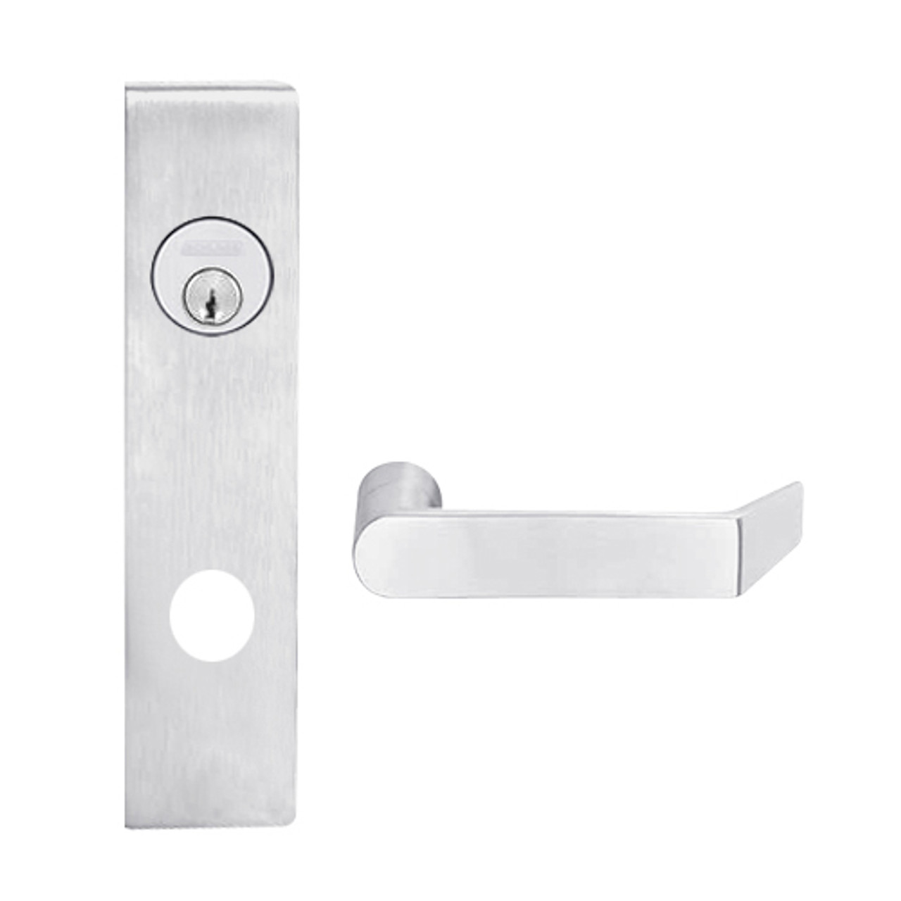 L9080P-06L-626 Schlage L Series Storeroom Commercial Mortise Lock with 06 Cast Lever Design in Satin Chrome