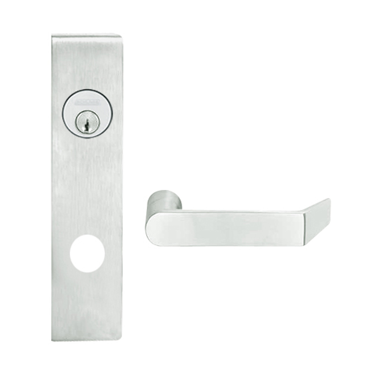 L9080P-06L-619 Schlage L Series Storeroom Commercial Mortise Lock with 06 Cast Lever Design in Satin Nickel