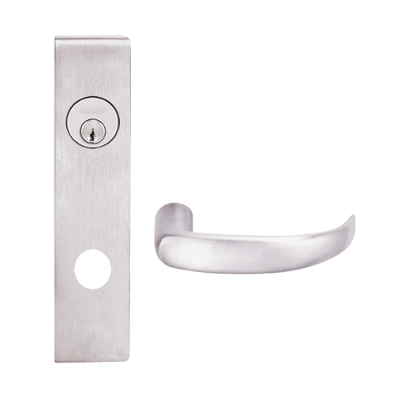 L9080P-17L-629 Schlage L Series Storeroom Commercial Mortise Lock with 17 Cast Lever Design in Bright Stainless Steel