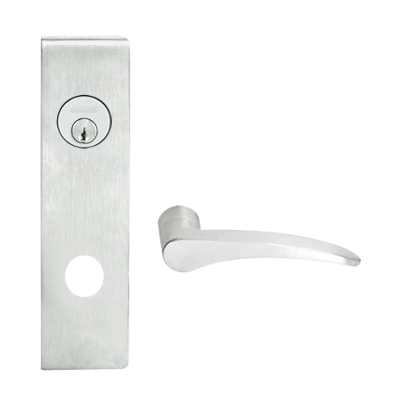 L9453P-12N-619-LH Schlage L Series Entrance with Deadbolt Commercial Mortise Lock with 12 Cast Lever Design in Satin Nickel