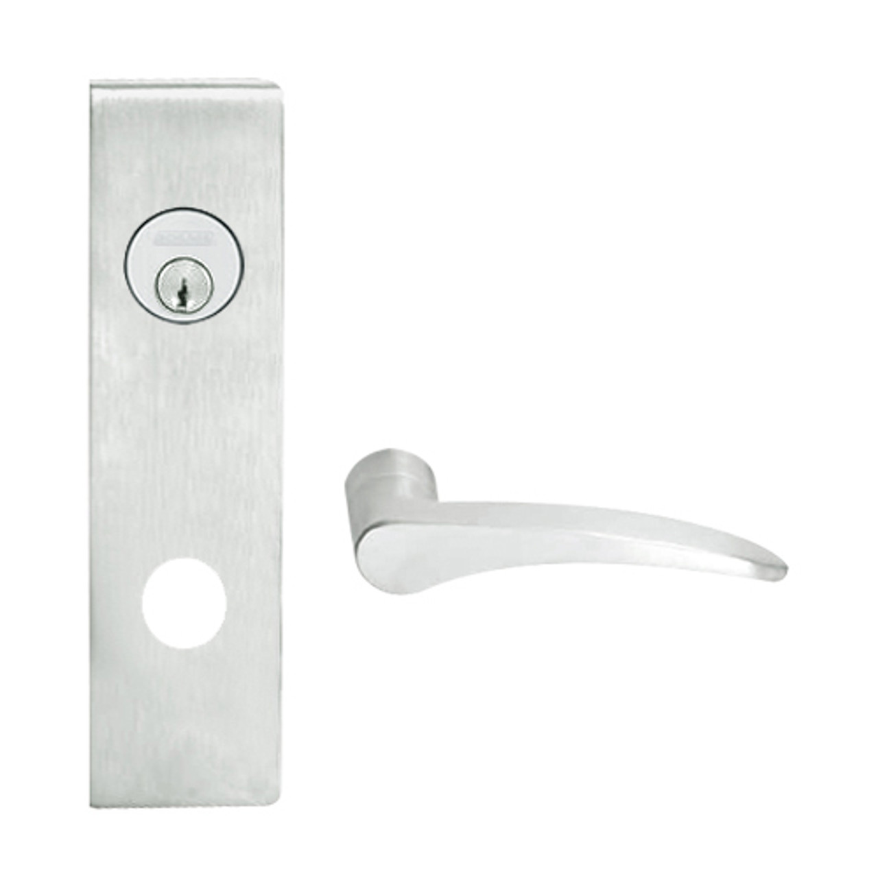 L9453P-12N-619-RH Schlage L Series Entrance with Deadbolt Commercial Mortise Lock with 12 Cast Lever Design in Satin Nickel