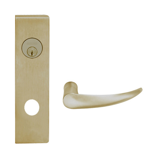 L9453P-OME-N-619 Schlage L Series Entrance with Deadbolt Commercial Mortise Lock with Omega Lever Design in Satin Nickel