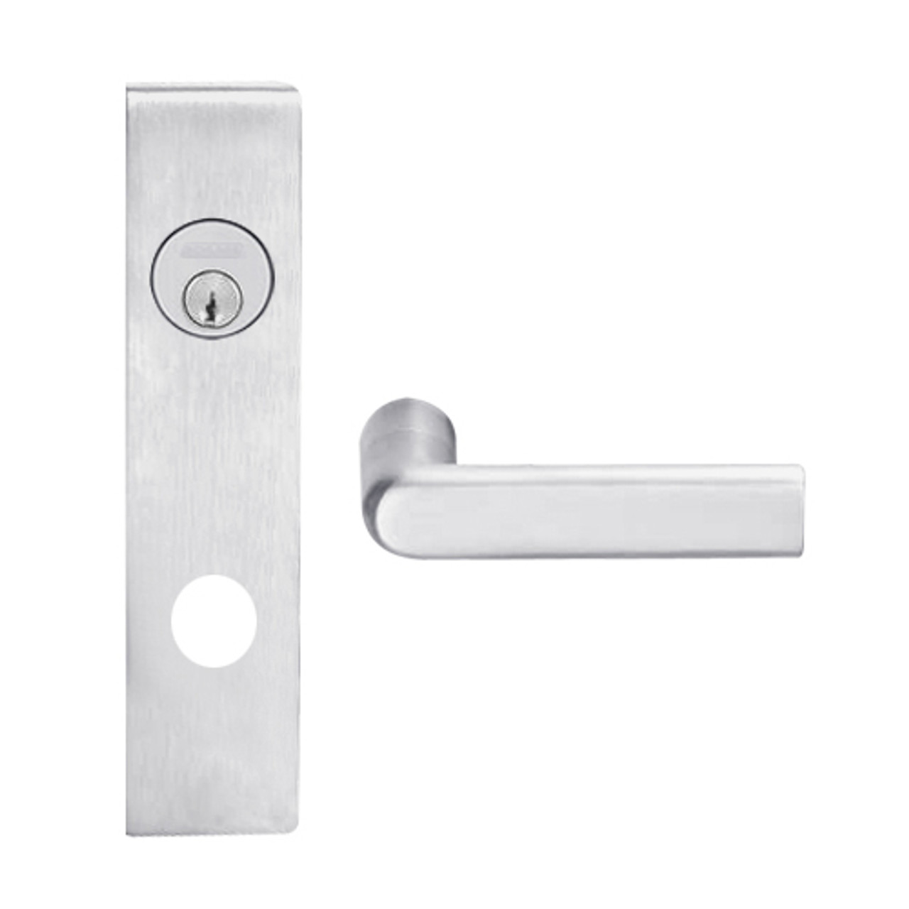 L9453P-01L-626 Schlage L Series Entrance with Deadbolt Commercial Mortise Lock with 01 Cast Lever Design in Satin Chrome
