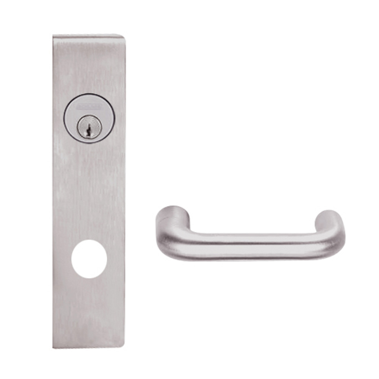 L9453P-03L-630 Schlage L Series Entrance with Deadbolt Commercial Mortise Lock with 03 Cast Lever Design in Satin Stainless Steel