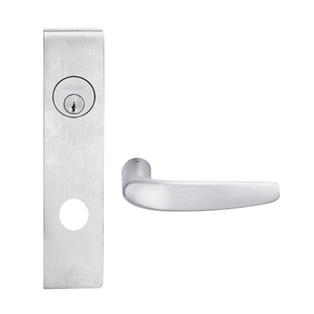L9453P-07L-626 Schlage L Series Entrance with Deadbolt Commercial Mortise Lock with 07 Cast Lever Design in Satin Chrome