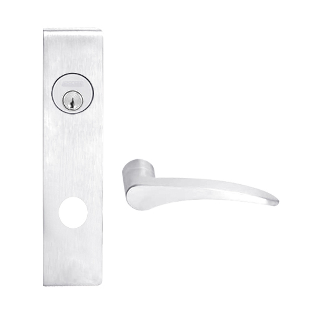 L9453P-12L-625-LH Schlage L Series Entrance with Deadbolt Commercial Mortise Lock with 12 Cast Lever Design in Bright Chrome