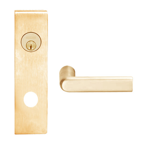 L9456P-01N-612 Schlage L Series Corridor with Deadbolt Commercial Mortise Lock with 01 Cast Lever Design in Satin Bronze