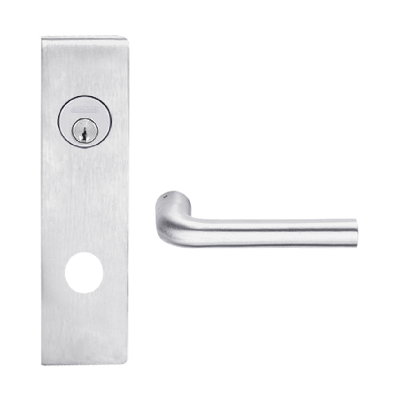 L9456P-02N-626 Schlage L Series Corridor with Deadbolt Commercial Mortise Lock with 02 Cast Lever Design in Satin Chrome