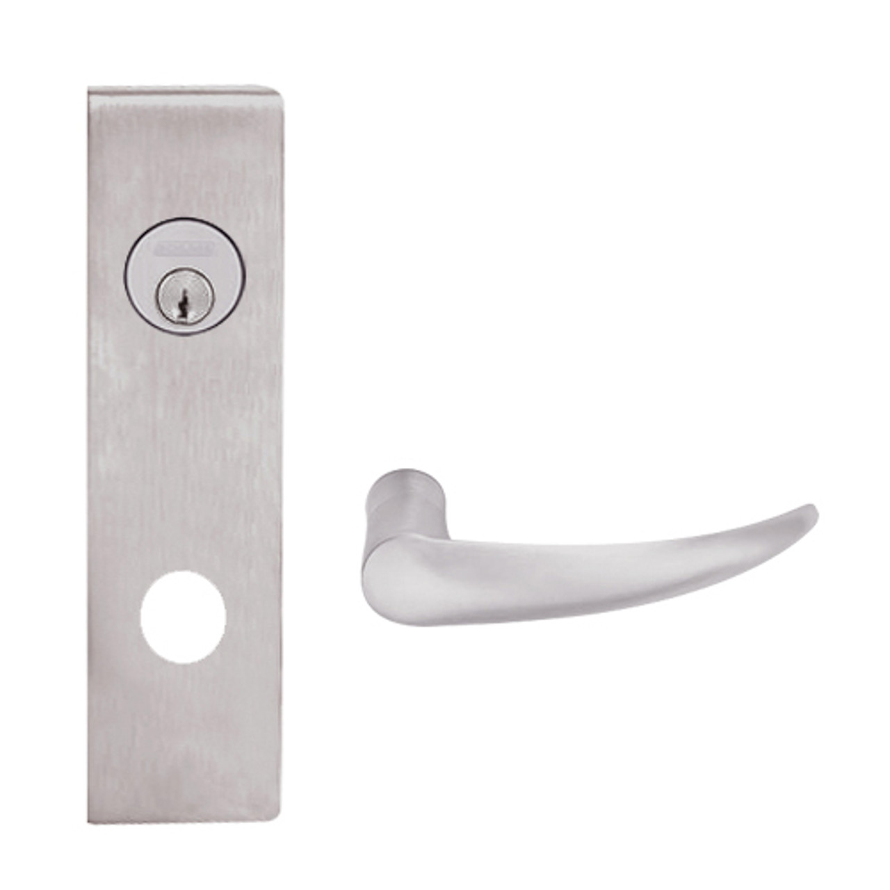 L9456P-OME-N-630 Schlage L Series Corridor with Deadbolt Commercial Mortise Lock with Omega Lever Design in Satin Stainless Steel L9456P-OME-N-630 Schlage L Series Corridor with Deadbolt Commercial Mortise Lock with Omega Lever Design in Satin Stainless Steel