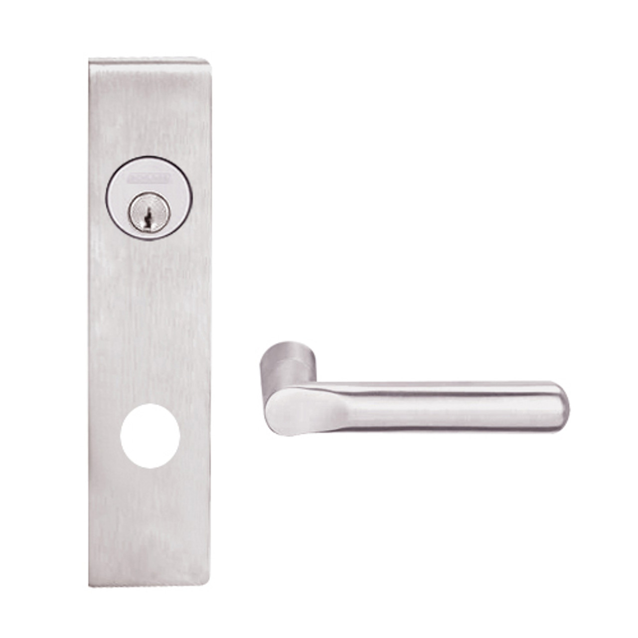 L9456P-18L-629 Schlage L Series Corridor with Deadbolt Commercial Mortise Lock with 18 Cast Lever Design in Bright Stainless Steel