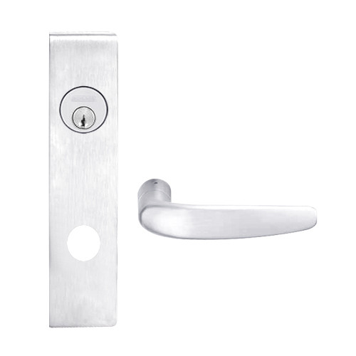 L9456P-07L-625 Schlage L Series Corridor with Deadbolt Commercial Mortise Lock with 07 Cast Lever Design in Bright Chrome