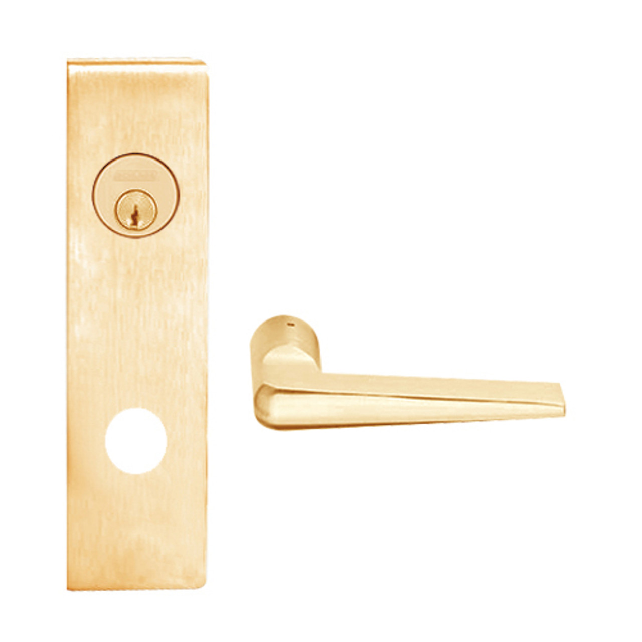 L9480P-05N-612 Schlage L Series Storeroom with Deadbolt Commercial Mortise Lock with 05 Cast Lever Design in Satin Bronze