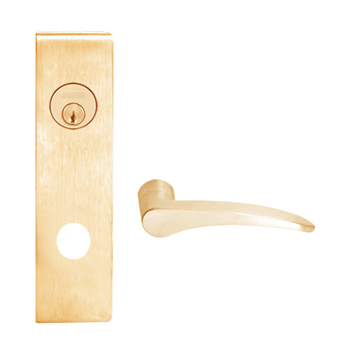 L9480P-12N-612-LH Schlage L Series Storeroom with Deadbolt Commercial Mortise Lock with 12 Cast Lever Design in Satin Bronze