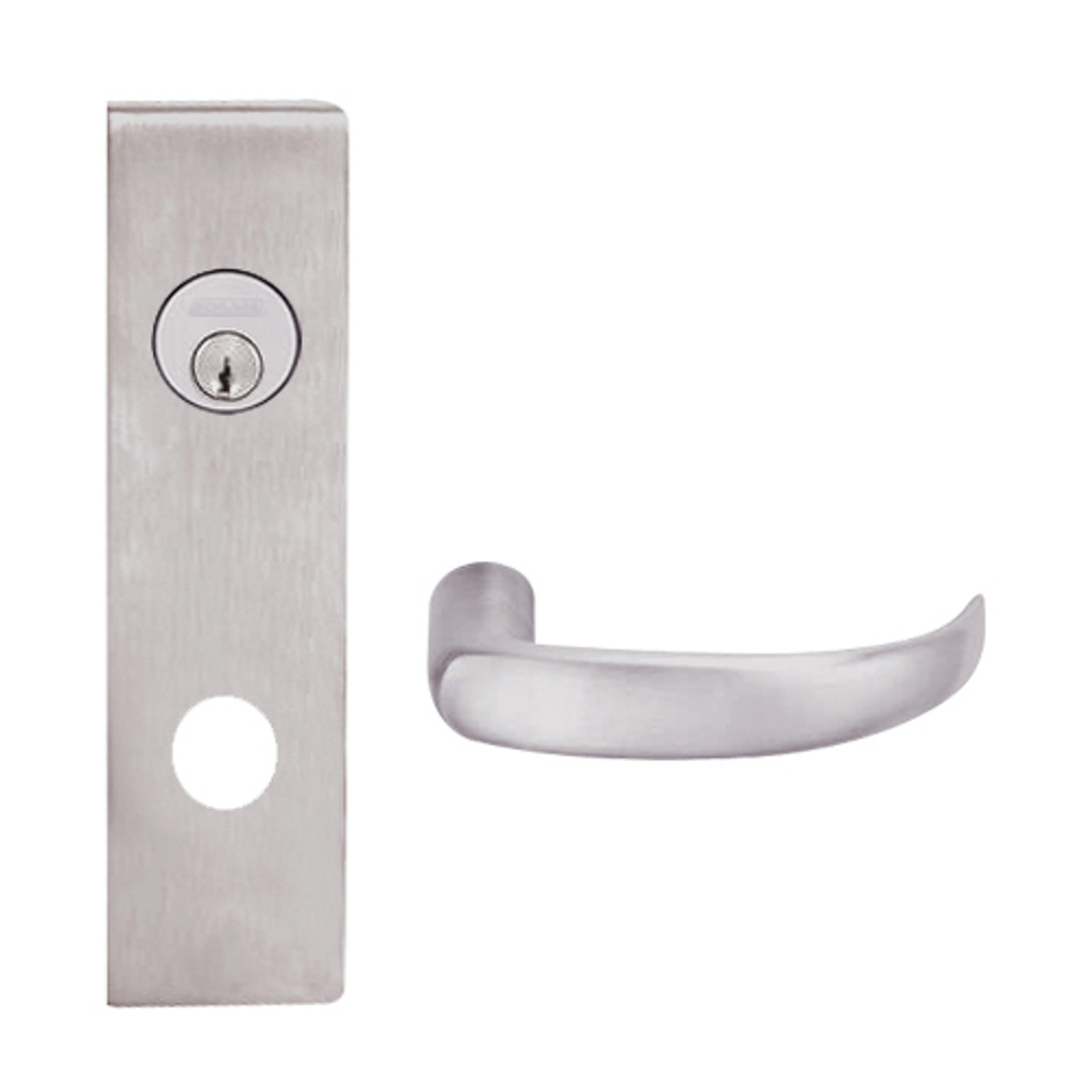 L9480P-17N-630 Schlage L Series Storeroom with Deadbolt Commercial Mortise Lock with 17 Cast Lever Design in Satin Stainless Steel