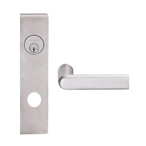 L9480P-01L-630 Schlage L Series Storeroom with Deadbolt Commercial Mortise Lock with 01 Cast Lever Design in Satin Stainless Steel
