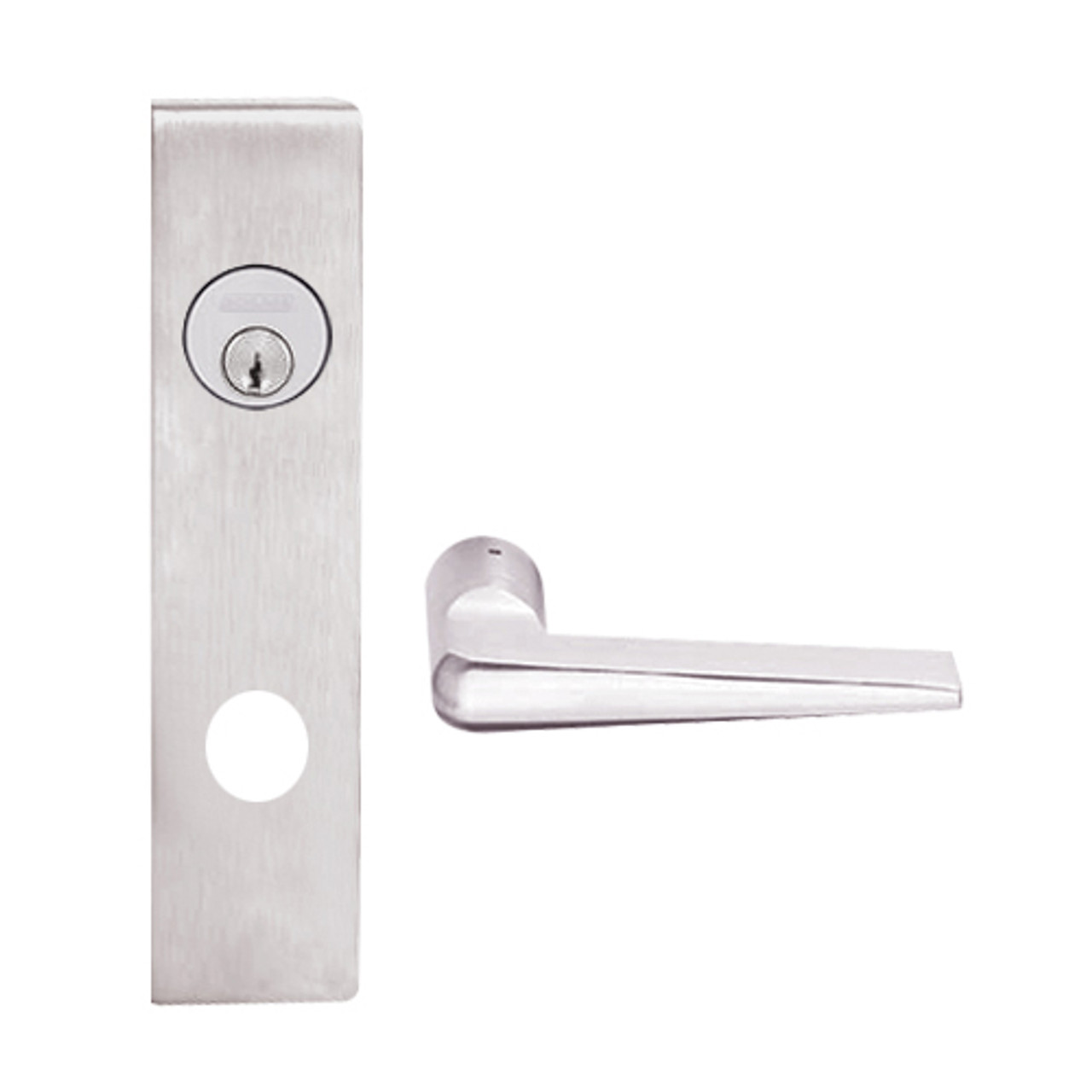 L9480P-05L-629 Schlage L Series Storeroom with Deadbolt Commercial Mortise Lock with 05 Cast Lever Design in Bright Stainless Steel