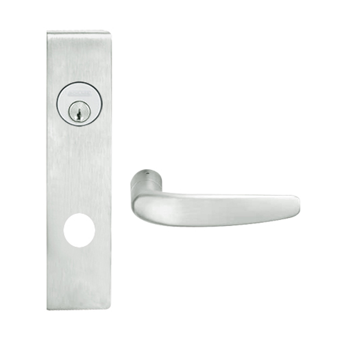 L9480P-07L-619 Schlage L Series Storeroom with Deadbolt Commercial Mortise Lock with 07 Cast Lever Design in Satin Nickel