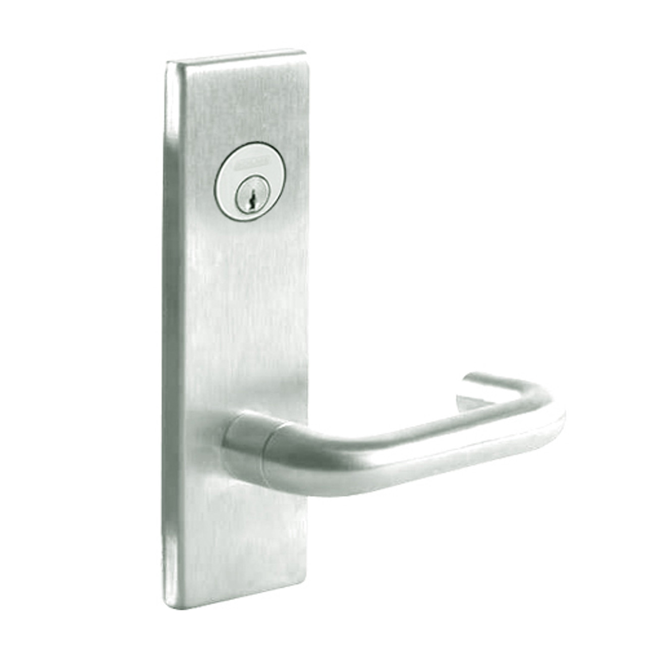 L9050L-03N-619 Schlage L Series Less Cylinder Entrance Commercial Mortise Lock with 03 Cast Lever Design in Satin Nickel