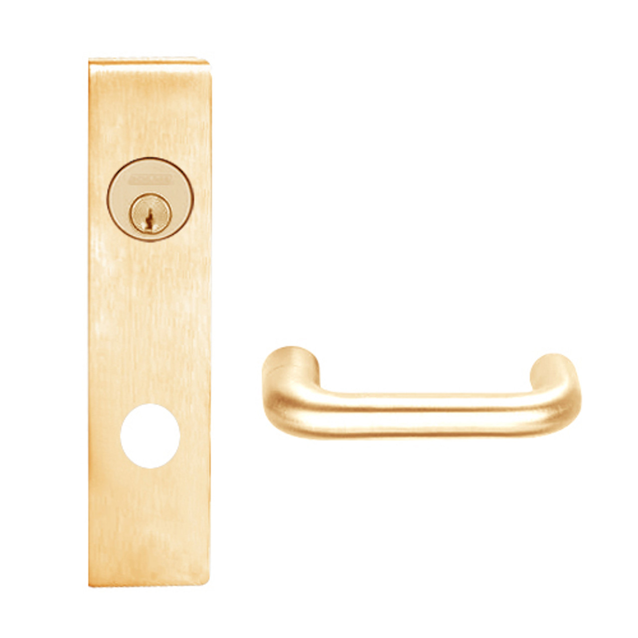 L9050L-03L-612 Schlage L Series Less Cylinder Entrance Commercial Mortise Lock with 03 Cast Lever Design in Satin Bronze