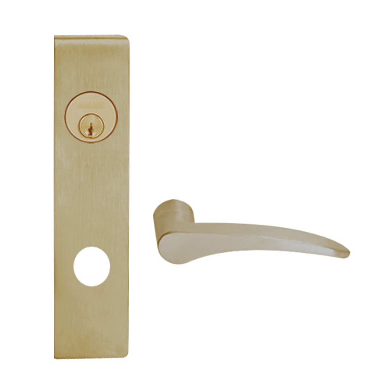L9050L-12L-613-RH Schlage L Series Less Cylinder Entrance Commercial Mortise Lock with 12 Cast Lever Design in Oil Rubbed Bronze