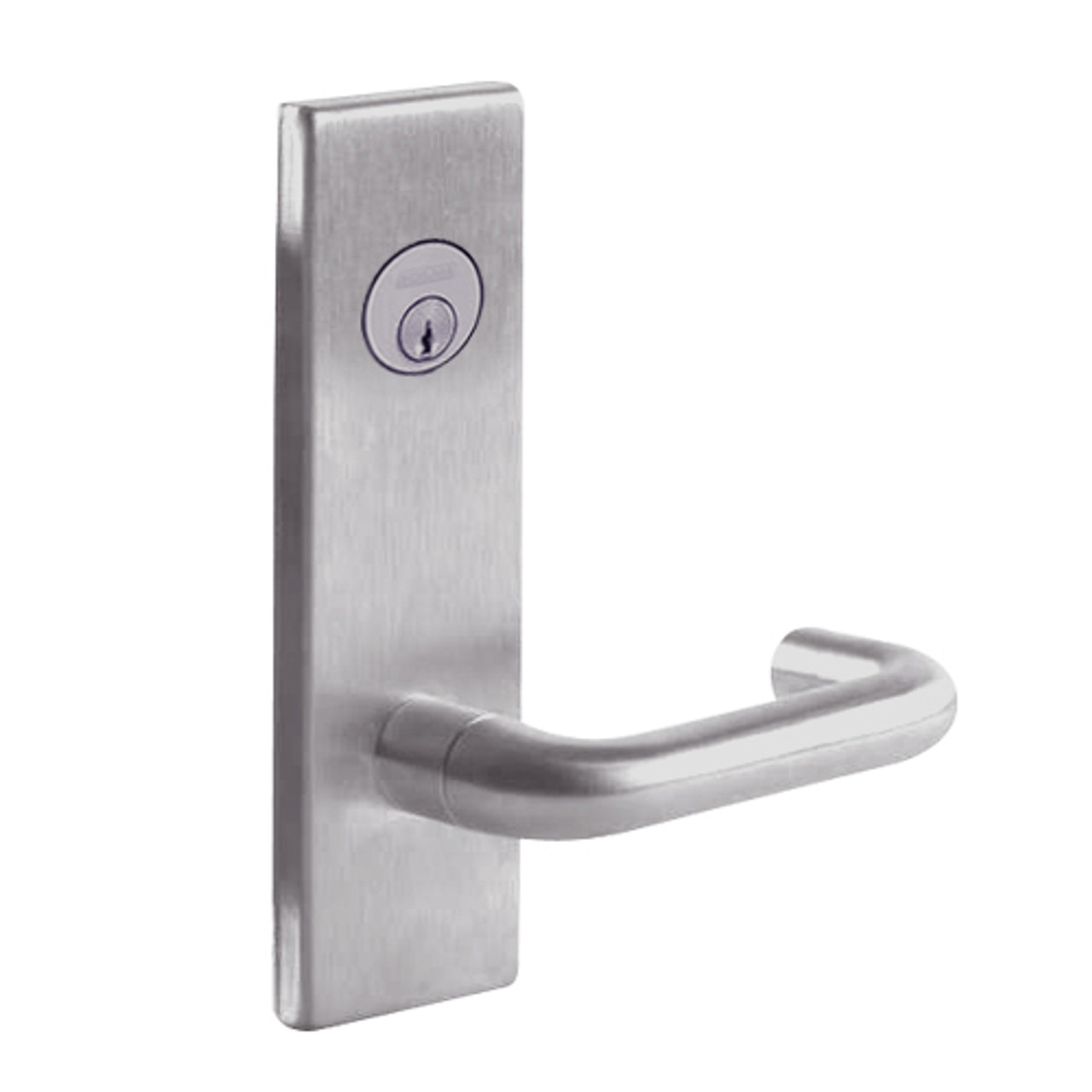 L9070L-03N-630 Schlage L Series Less Cylinder Classroom Commercial Mortise Lock with 03 Cast Lever Design in Satin Stainless Steel