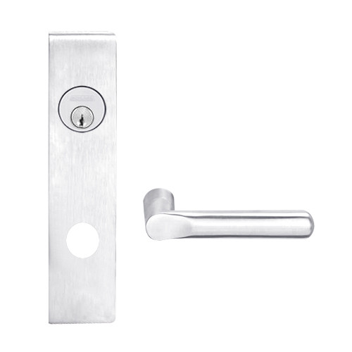 L9070L-18L-625 Schlage L Series Less Cylinder Classroom Commercial Mortise Lock with 18 Cast Lever Design in Bright Chrome