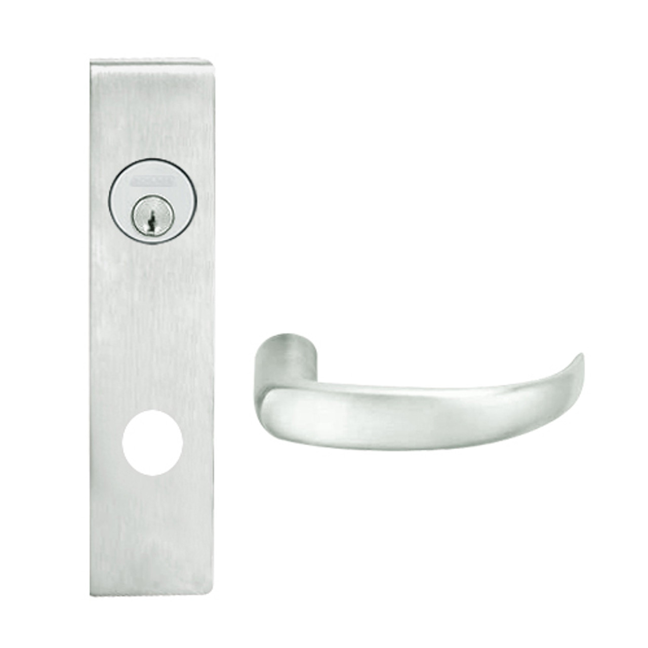 L9070L-17L-619 Schlage L Series Less Cylinder Classroom Commercial Mortise Lock with 17 Cast Lever Design in Satin Nickel