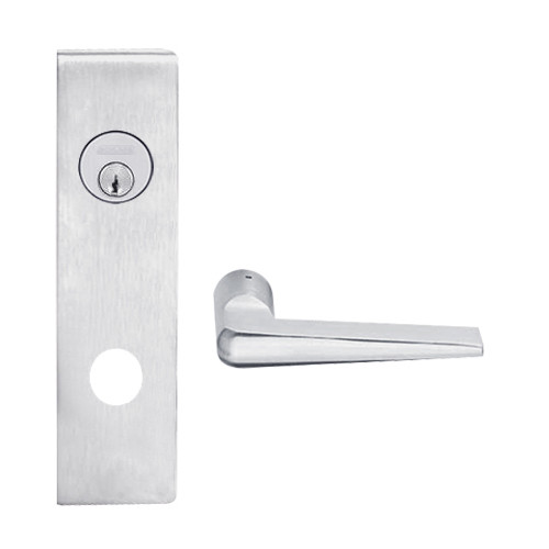 L9080L-05N-626 Schlage L Series Less Cylinder Storeroom Commercial Mortise Lock with 05 Cast Lever Design in Satin Chrome