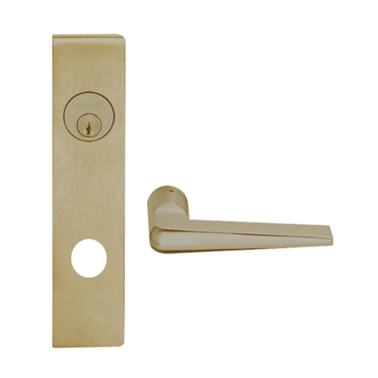 L9080L-05L-613 Schlage L Series Less Cylinder Storeroom Commercial Mortise Lock with 05 Cast Lever Design in Oil Rubbed Bronze
