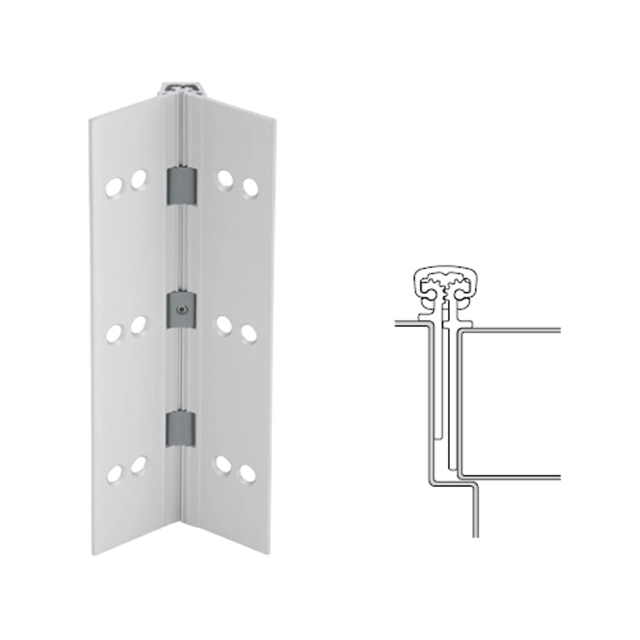 026XY-US28-85-TEKWD IVES Full Mortise Continuous Geared Hinges with Wood Screws in Satin Aluminum