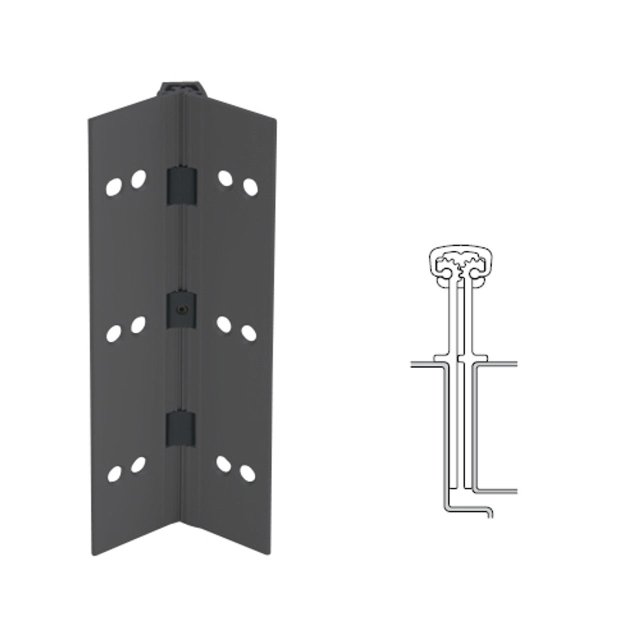 040XY-315AN-120-TEKWD IVES Full Mortise Continuous Geared Hinges with Wood Screws in Anodized Black