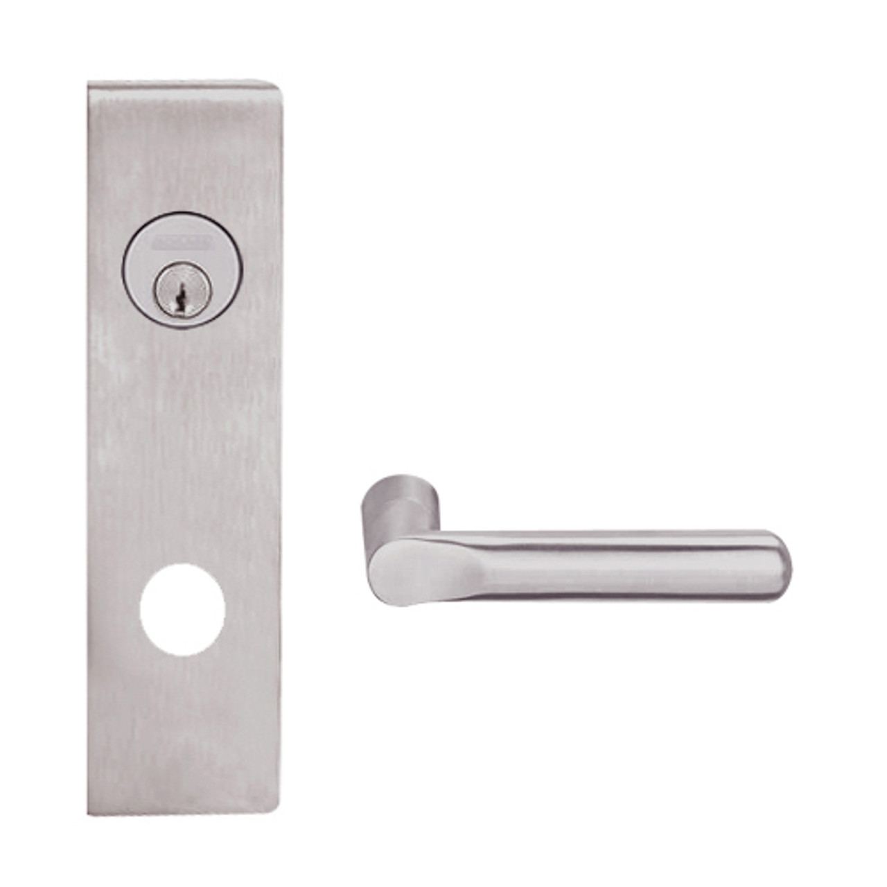 L9453L-18N-630 Schlage L Series Less Cylinder Entrance with Deadbolt Commercial Mortise Lock with 18 Cast Lever Design in Satin Stainless Steel