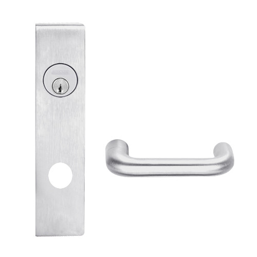 L9453L-03L-626 Schlage L Series Less Cylinder Entrance with Deadbolt Commercial Mortise Lock with 03 Cast Lever Design in Satin Chrome
