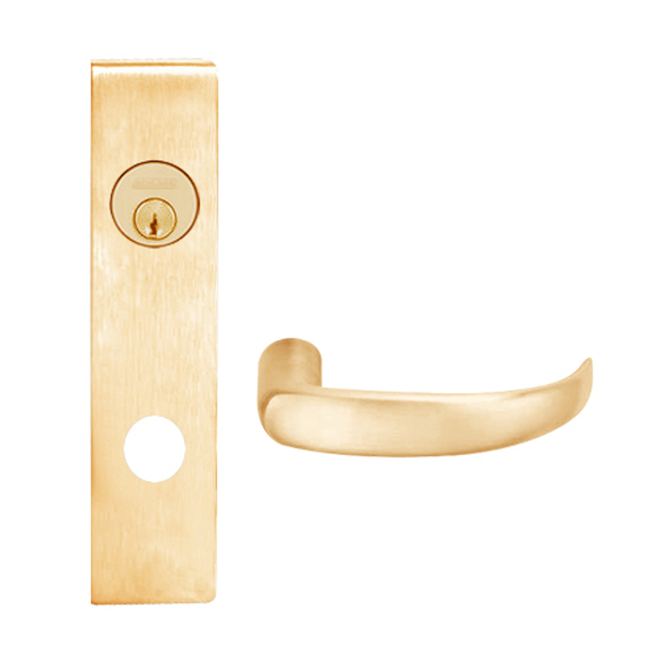 L9453L-17L-612 Schlage L Series Less Cylinder Entrance with Deadbolt Commercial Mortise Lock with 17 Cast Lever Design in Satin Bronze