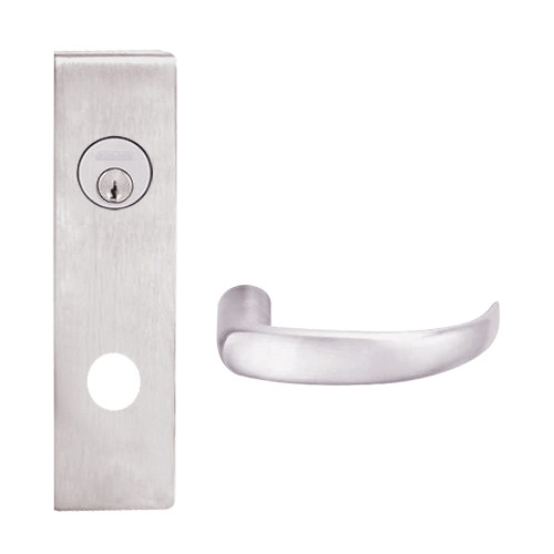 L9456L-17N-629 Schlage L Series Less Cylinder Corridor with Deadbolt Commercial Mortise Lock with 17 Cast Lever Design in Bright Stainless Steel
