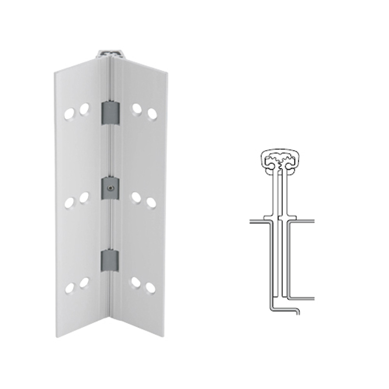 040XY-US28-83-TF IVES Full Mortise Continuous Geared Hinges with Thread Forming Screws in Satin Aluminum