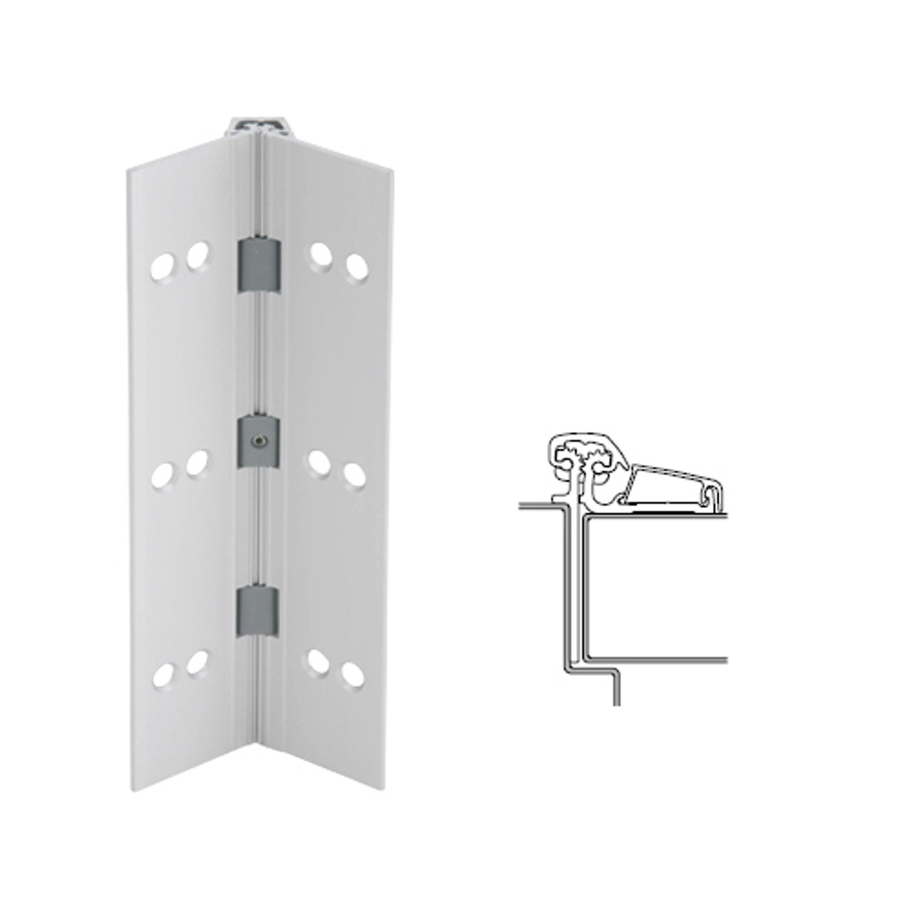 054XY-US28-95-TF IVES Adjustable Half Surface Continuous Geared Hinges with Thread Forming Screws in Satin Aluminum