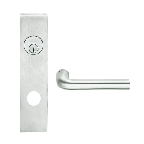 L9456L-02L-619 Schlage L Series Less Cylinder Corridor with Deadbolt Commercial Mortise Lock with 02 Cast Lever Design in Satin Nickel