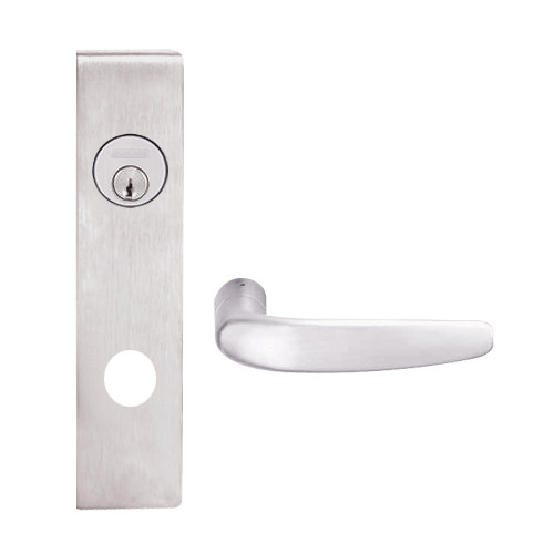 L9456L-07L-629 Schlage L Series Less Cylinder Corridor with Deadbolt Commercial Mortise Lock with 07 Cast Lever Design in Bright Stainless Steel