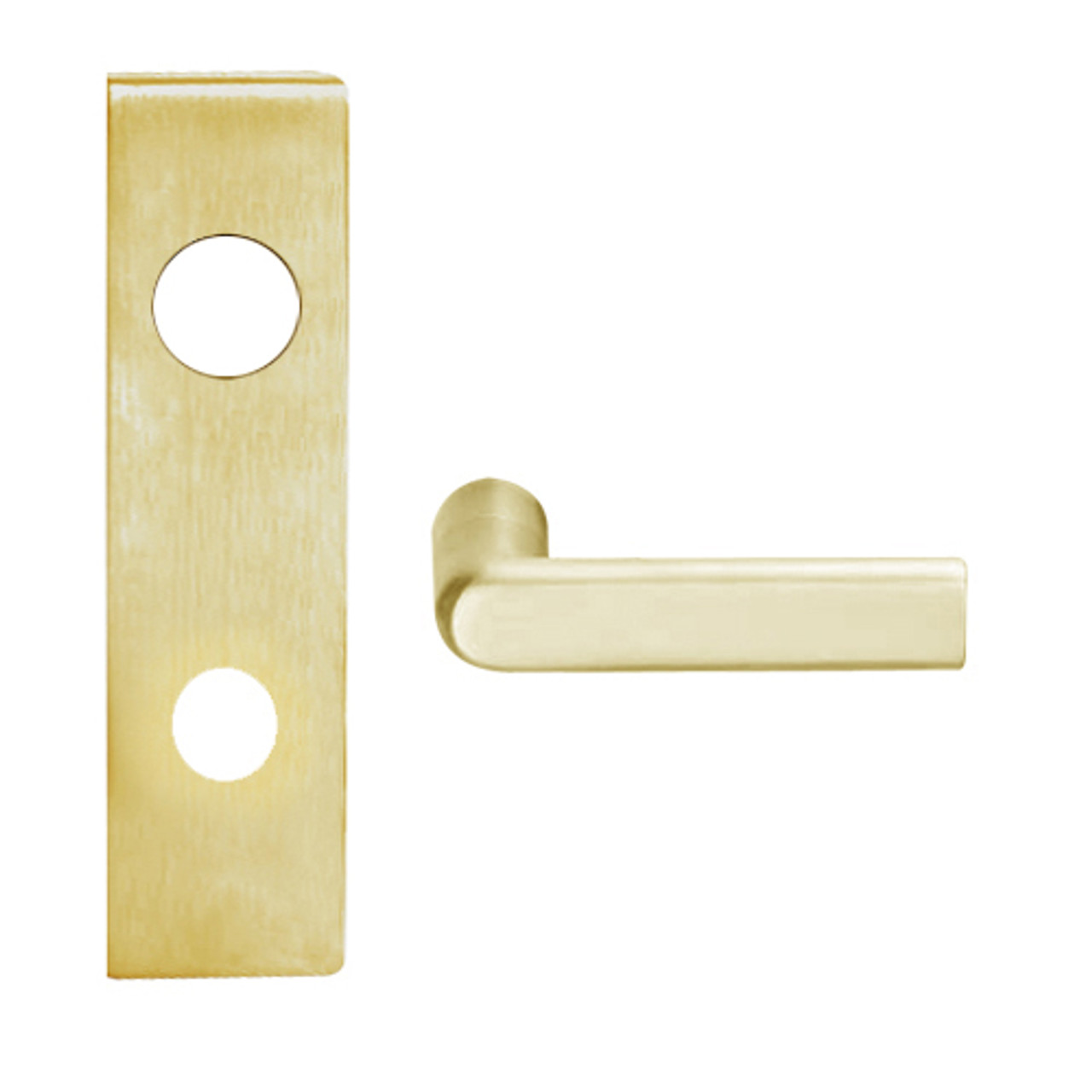 L9050BD-01N-606 Schlage L Series Entrance Commercial Mortise Lock with 01 Cast Lever Design Prepped for SFIC in Satin Brass