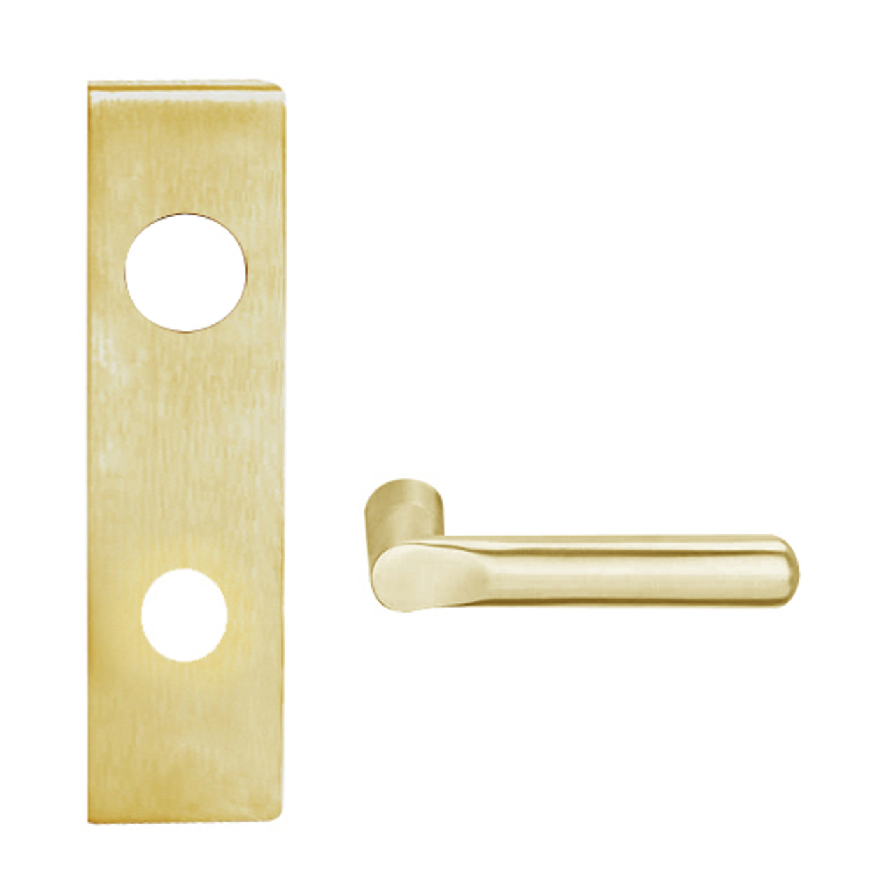 L9050BD-18N-606 Schlage L Series Entrance Commercial Mortise Lock with 18 Cast Lever Design Prepped for SFIC in Satin Brass