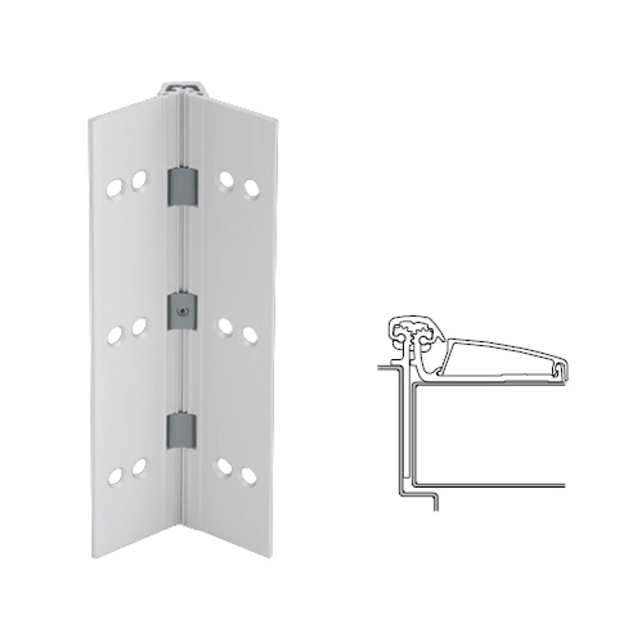 046XY-US28-85-TFWD IVES Adjustable Half Surface Continuous Geared Hinges with Thread Forming Screws in Satin Aluminum