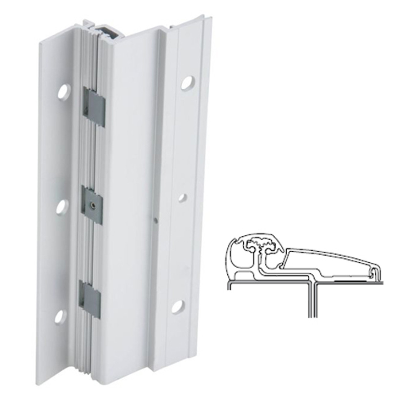 210XY-US28-85-TFWD IVES Adjustable Full Surface Continuous Geared Hinges with Thread Forming Screws in Satin Aluminum