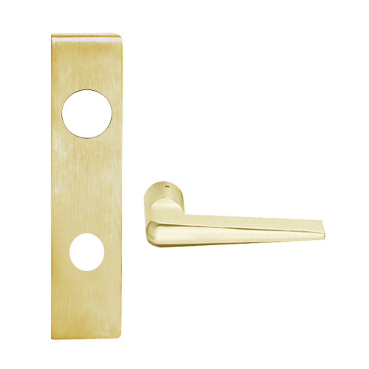 L9070BD-05L-606 Schlage L Series Classroom Commercial Mortise Lock with 05 Cast Lever Design Prepped for SFIC in Satin Brass
